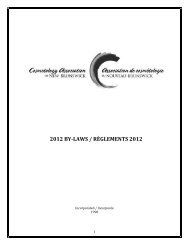 2012 by-laws / règlements 2012 - Association de Cosmétologie du ...