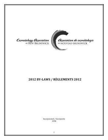 2012 by-laws / règlements 2012 - Association de Cosmétologie du ...