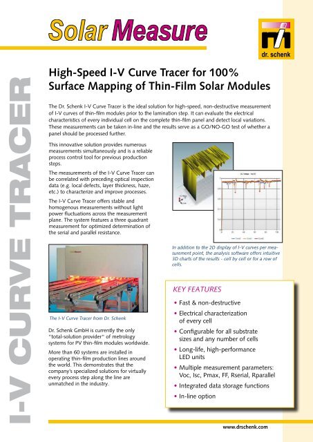 I-V CURVE TRACER - Dr. Schenk Inspection Systems