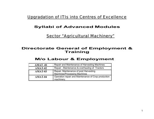 Advanced Modules - Directorate General of Employment & Training