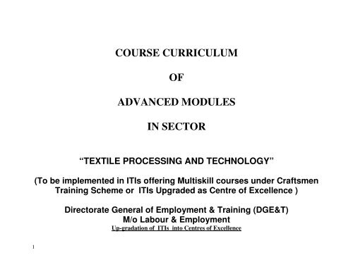 course curriculum of advanced modules in sector - Directorate ...