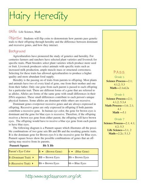 Hairy Heredity - Oklahoma 4-H - Oklahoma State University