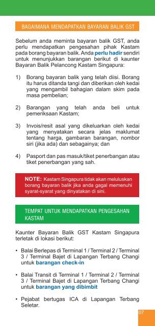 PANDUAN KASTAM UNTUK PELAWAT - Singapore Customs