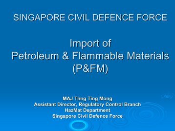 Import Of Petroleum & Flammable Materials - Singapore Customs