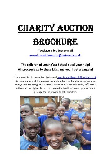 CHARITY AUCTION BROCHURE - Caterham School