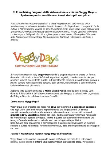 Alla ricerca di un Fast Food Vegano? Sempre più punti vendita in Italia – Veggy Days, il franchising vegano dal gusto italiano