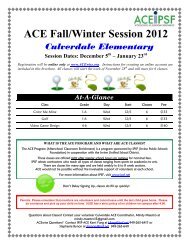 ACE Classes Fall 2012 - Irvine Unified School District
