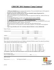 CDI/CDC 2011 Summer Camp Contract