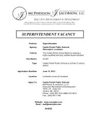SUPERINTENDENT VACANCY - Caddo Parish School Board