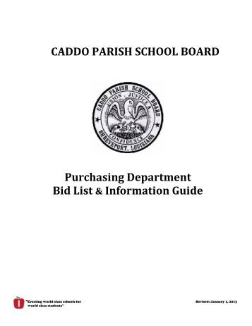 caddo parish school board bid list