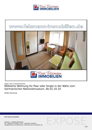 Nürnberg: Möbliertes 2 Zimmer-Apartment