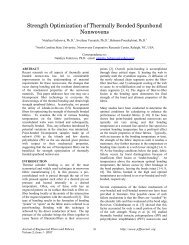 Strength Optimization of Thermally Bonded Spunbond Nonwovens