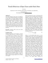 Tensile Behaviour of Spun Yarns under Static State - Journal of ...