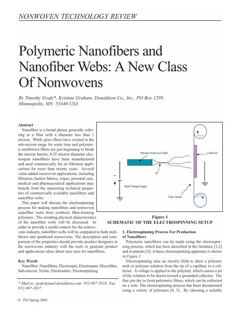 A Nonwoven Technology Review by - Journal of Engineered Fibers ...