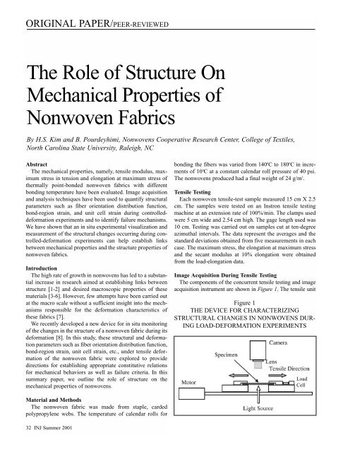 2001 - Volume 2 - Journal of Engineered Fibers and Fabrics