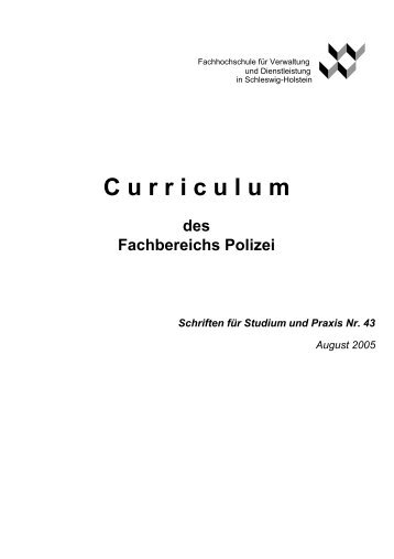 Curriculum - FHVD - Fachhochschule für Verwaltung und ...