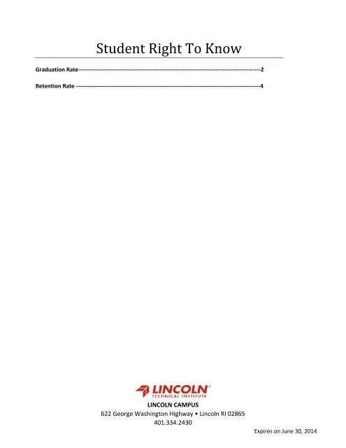 Student Right to Know Act - Lincoln Technical Institute