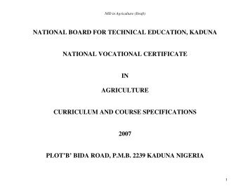 NID in Agriculture - NBTE
