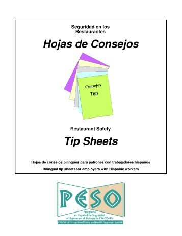 Hojas de Consejos - Seguridad en Restaurantes