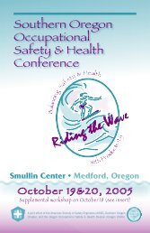 2005 Southern Oregon Occupational Safety & Health Conference ...