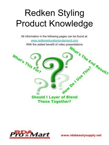 Redken Styling Product Knowledge - RDA Promart Beauty Supply