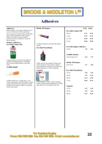 Adhesives, Gums & Resins - Russell and Chapple