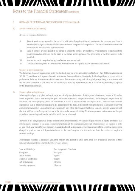 TPSEAL 2010 Financial Results. - Serena Hotels