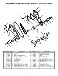 repair parts for model 45-03085 universal tow behind tiller - Agri-Fab