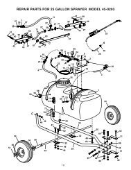 repair parts for 25 gallon sprayer model 45-0293 - Agri-Fab