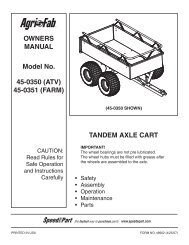 owners manual model no. TanDem aXle CarT 45-0350 ... - Agri-Fab