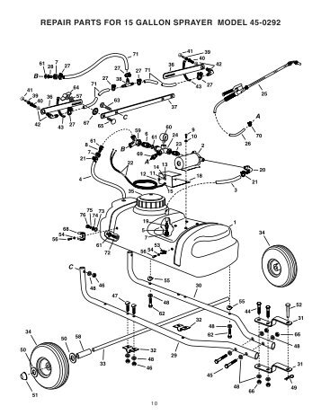 repair parts for 15 gallon sprayer model 45-0292 - Agri-Fab