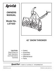 Model No. LST42D OWNERS MANUAL - Agri-Fab