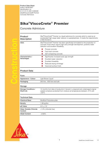 Sika Viscocrete Premier.qxd - EPMS Supplies