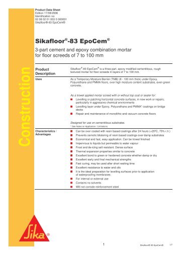 Sikafloor-83 EpoCem Corp - EPMS Supplies