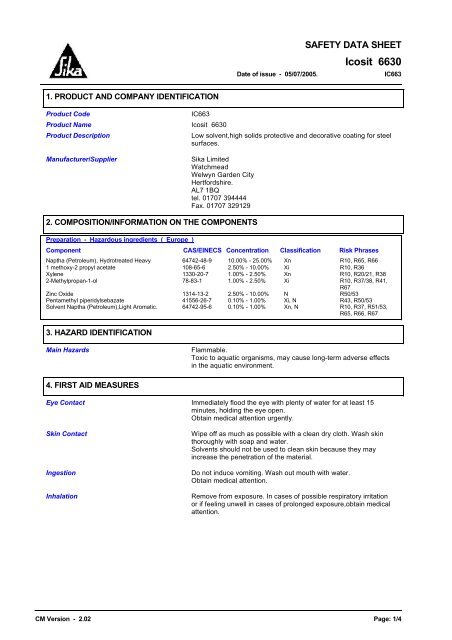 Sika Icosit 6630 - EPMS Supplies