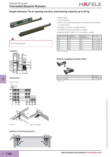Concealed Dynamic Runners Hafele