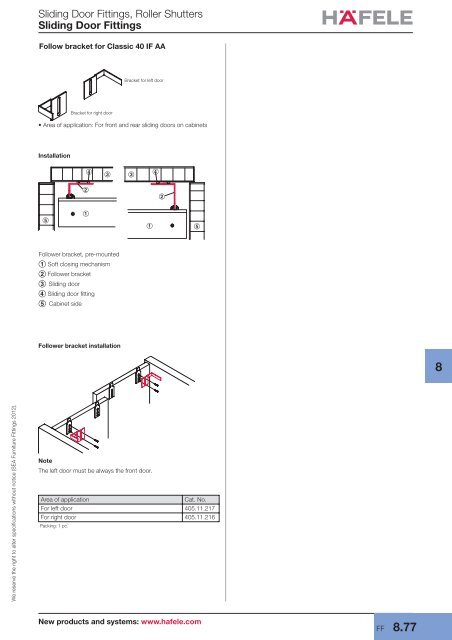 Sliding Door Fittings - Hafele