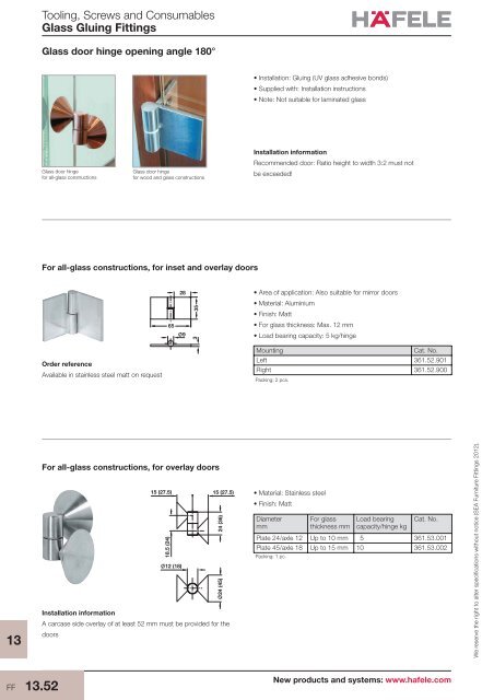 Glass Gluing Fittings - Hafele