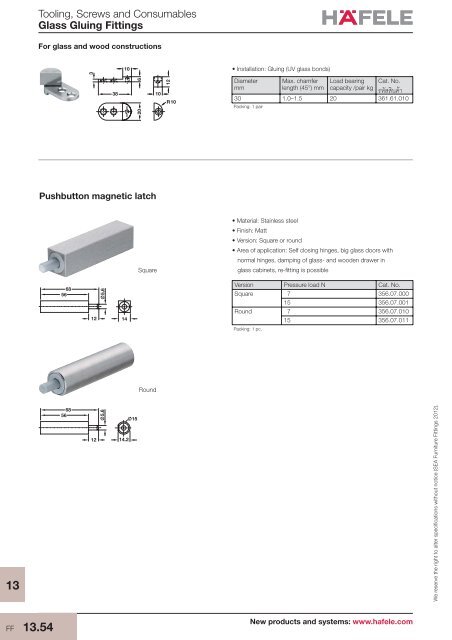 Glass Gluing Fittings - Hafele