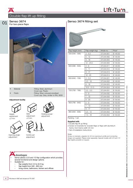 Overhead Flap Fittings - Hafele