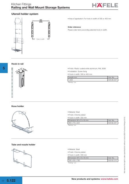 Railing and Wall Mount Storage Systems - Hafele