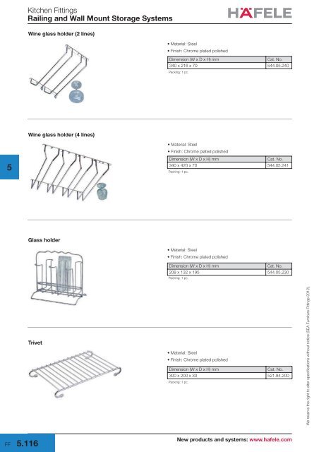 Railing and Wall Mount Storage Systems - Hafele