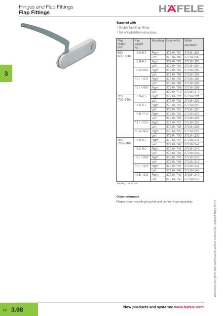 Flap Fittings - Hafele