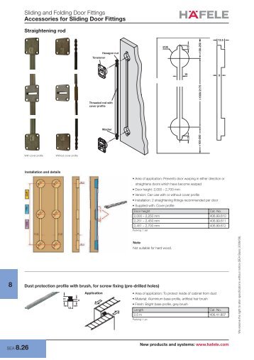 Sliding and Folding Door Fittings Accessories for Sliding ... - Hafele