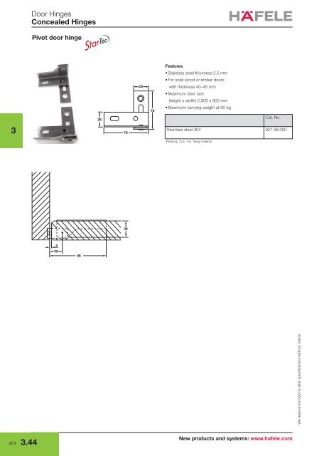 Door Hinges - Hafele