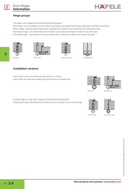 Door Hinges - Hafele