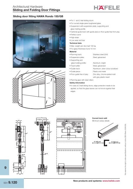 Architectural Hardware Sliding and Folding Door Fittings - Hafele