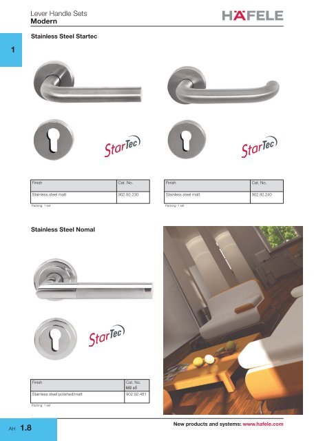 Modern lever handle sets - Hafele