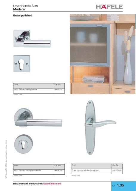 Modern lever handle sets - Hafele