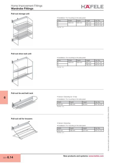 Home Improvement Fittings - Wardrobe fittings, Bedroom ... - Hafele